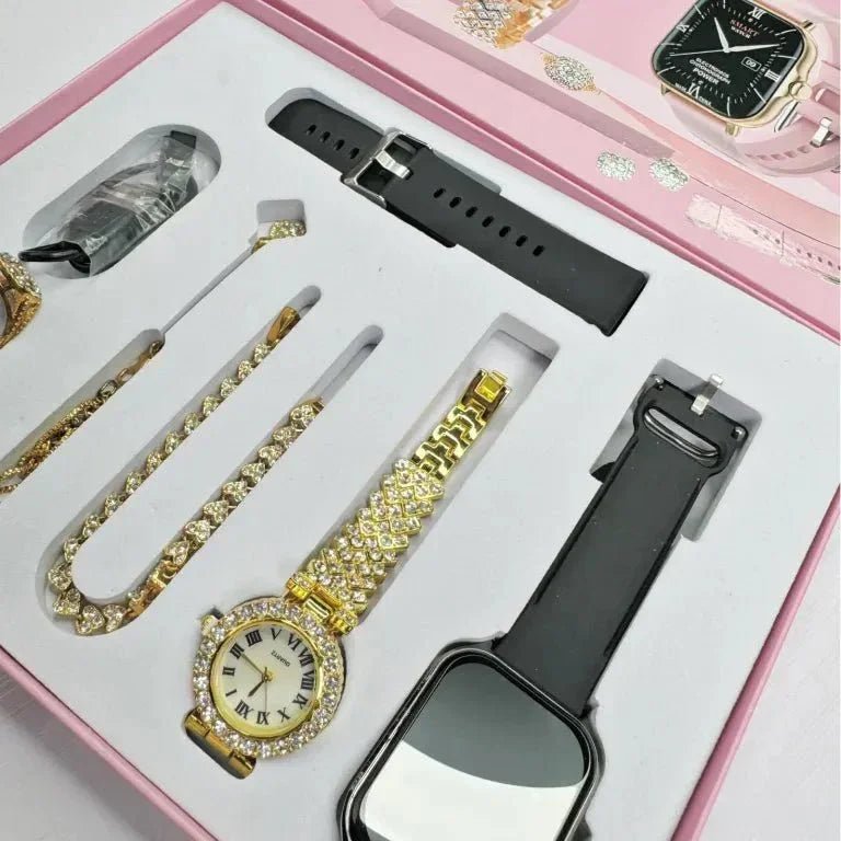 A58 Plus Smart Watch 5 in 1 With Jewelry Set - shopping-spot