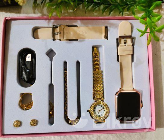 A58 Plus Smart Watch 5 in 1 With Jewelry Set - shopping-spot