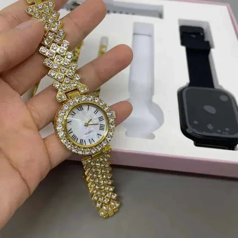 A58 Plus Smart Watch 5 in 1 With Jewelry Set - shopping-spot
