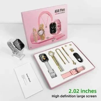 A58 Plus Smart Watch 5 in 1 With Jewelry Set - shopping-spot