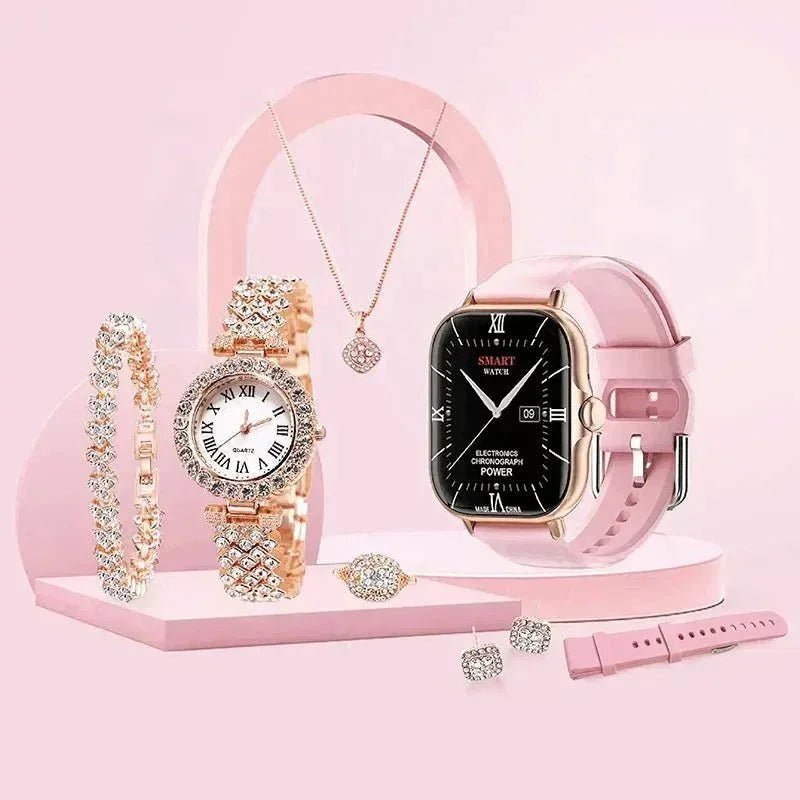 A58 Plus Smart Watch 5 in 1 With Jewelry Set - shopping-spot