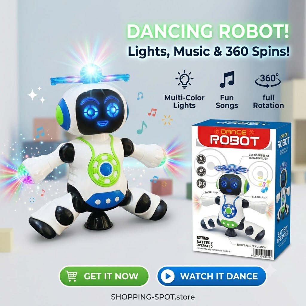 Dancing Robot With Lights & Speaker + 360 Degree Moving Function - shopping-spot