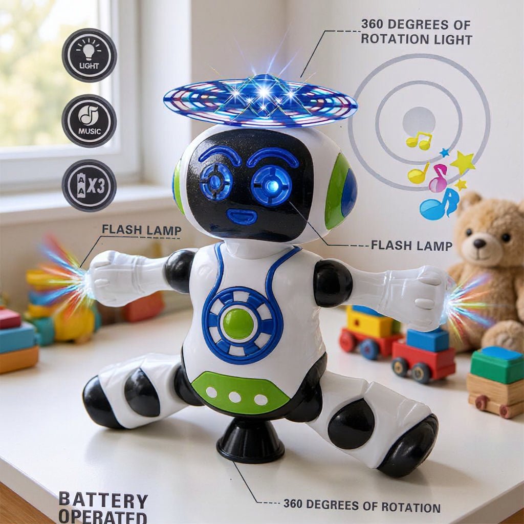 Dancing Robot With Lights & Speaker + 360 Degree Moving Function - shopping-spot
