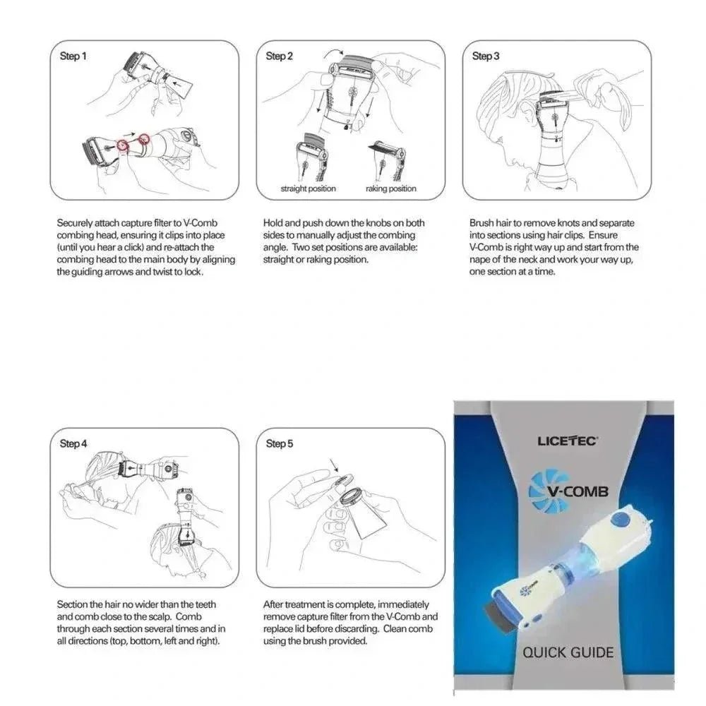 Electric Head Lice Comb | V Comb Anti Lice Machine - shopping-spot