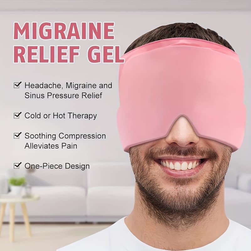 Headache Relief Gel Cap Hot Cold Therapy | Migraine, Tension, Stress, Sinus, & Puffy Eyes Pain Relief - shopping-spot