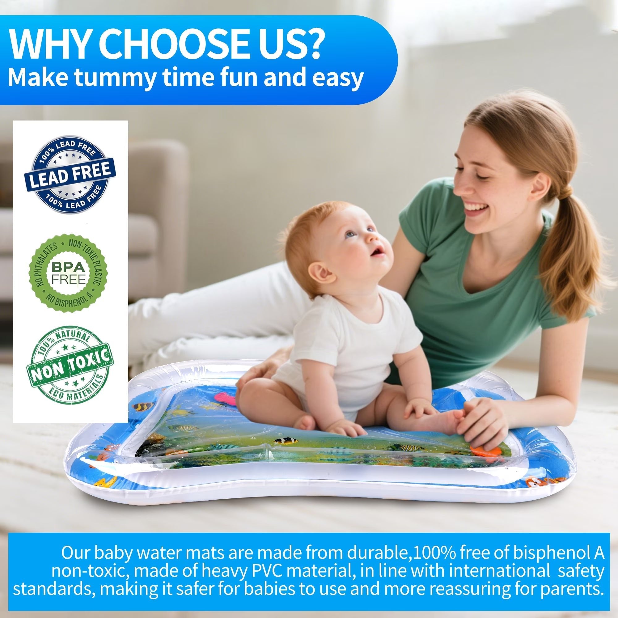 Inflatable Tummy Time Mat Premium Baby Water Play Mat - shopping-spot