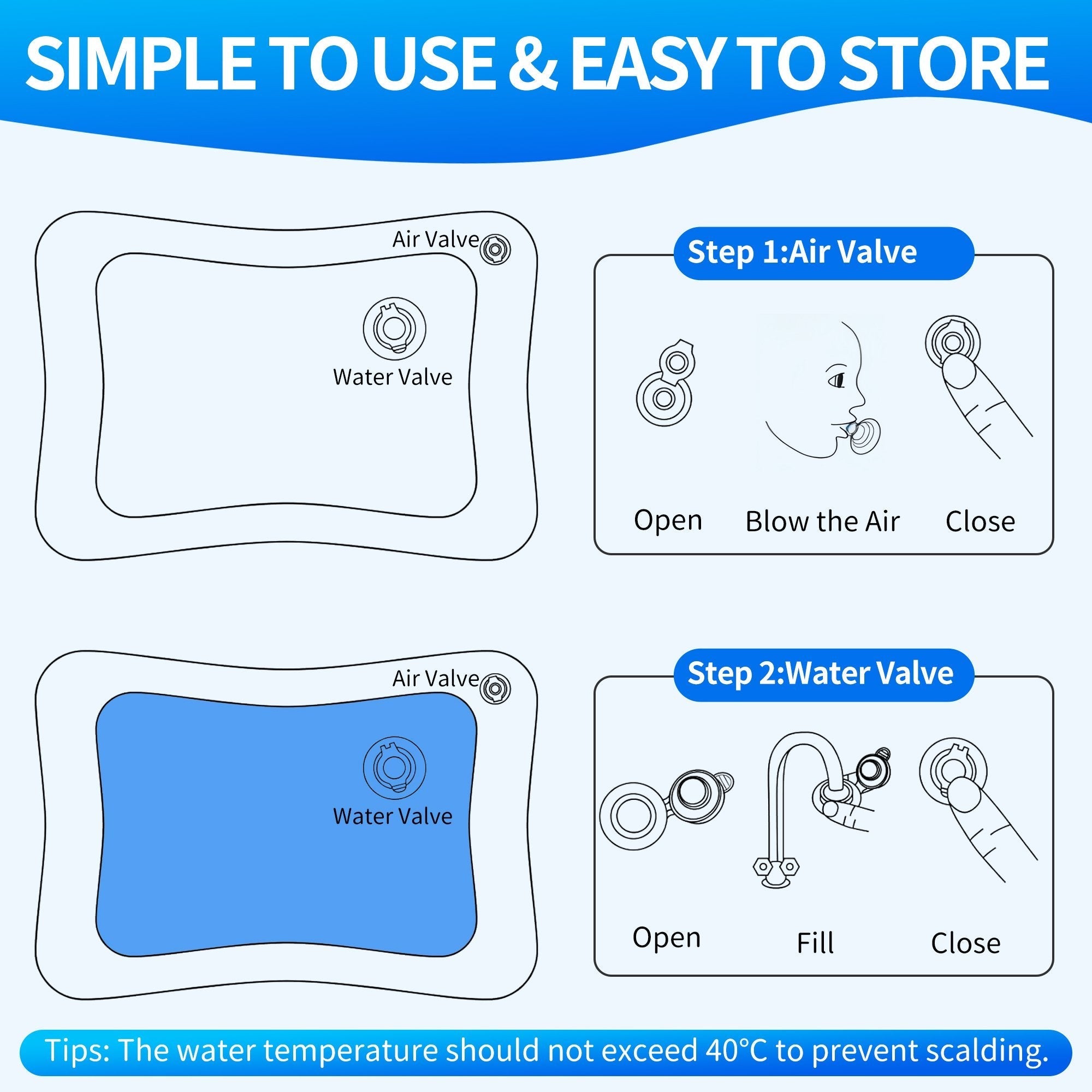 Inflatable Tummy Time Mat Premium Baby Water Play Mat - shopping-spot