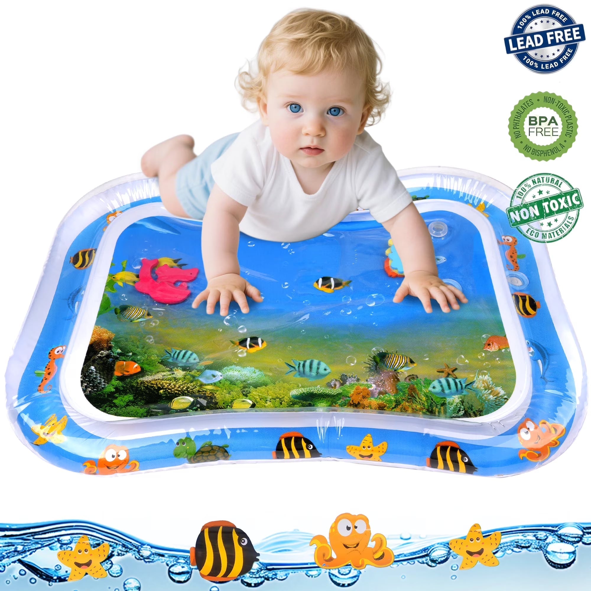 Inflatable Tummy Time Mat Premium Baby Water Play Mat - shopping-spot