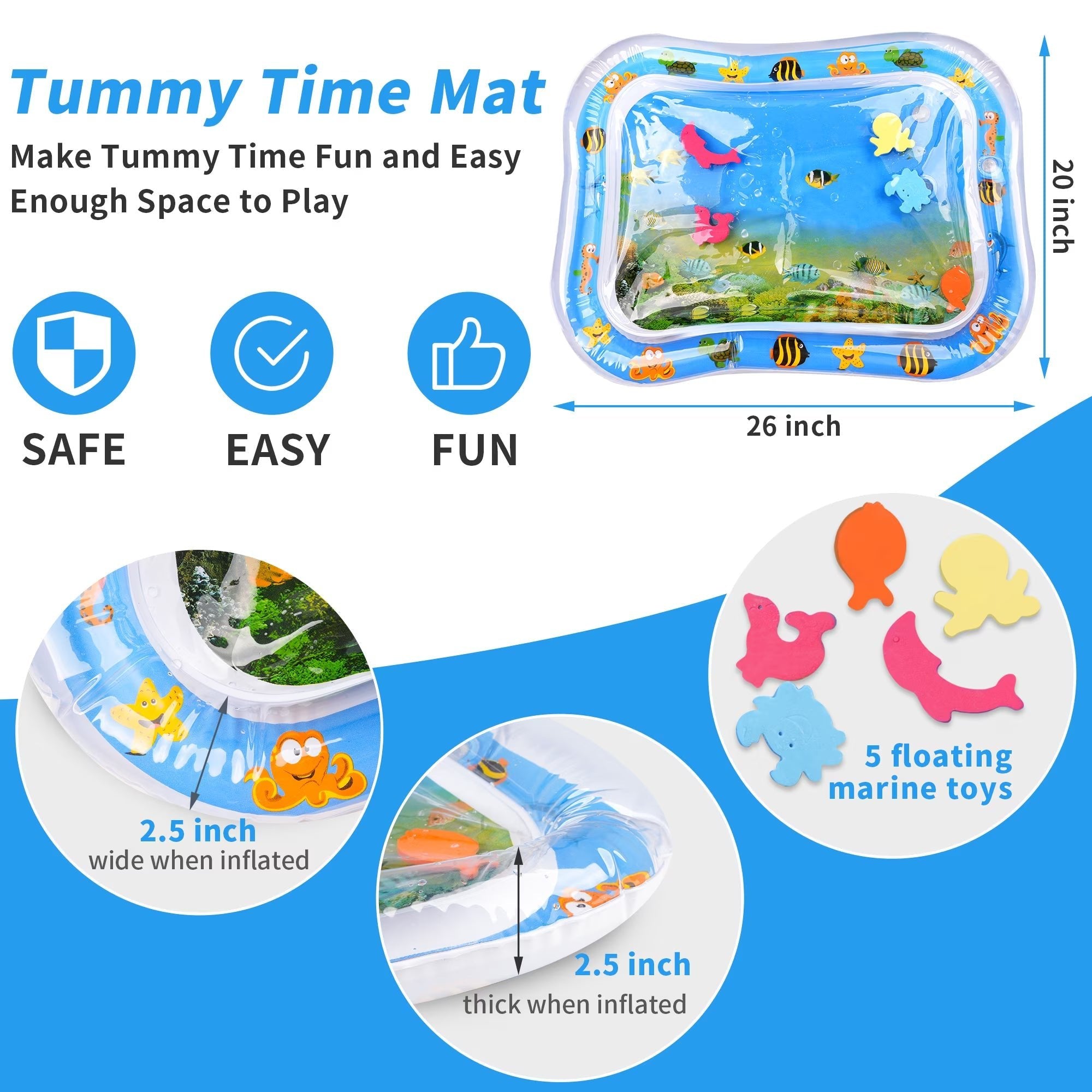 Inflatable Tummy Time Mat Premium Baby Water Play Mat - shopping-spot